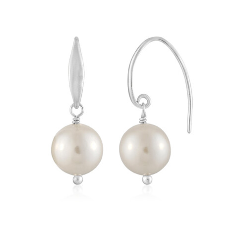 Perlmutt-Silberohrringe