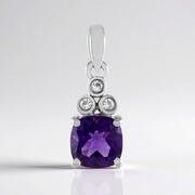 Pendentif en argent et Améthyste de Zambie