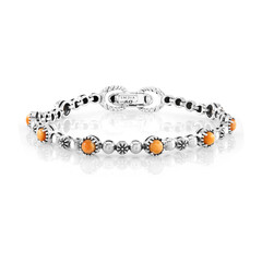 Bracciale in argento con Conchiglia di Ostrica Spinosa Arancione
