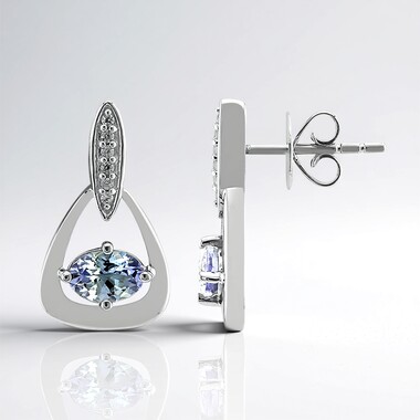 Pendientes en plata con Tanzanita sin calentar (Pallanova)