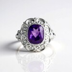 Bague en argent et Améthyste de Zambie