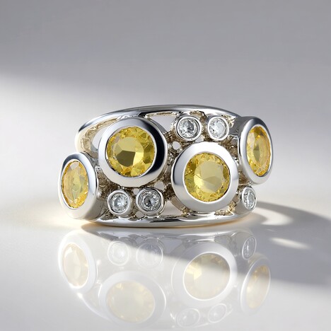 Anello in argento con Berillo Giallo