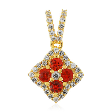 Abendroter Rubin-Silberanhänger