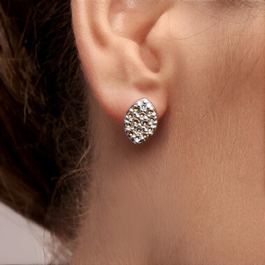 Pendientes en plata con Diamante chocolate I2
