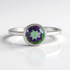 Anello in argento con Topazio Mistico