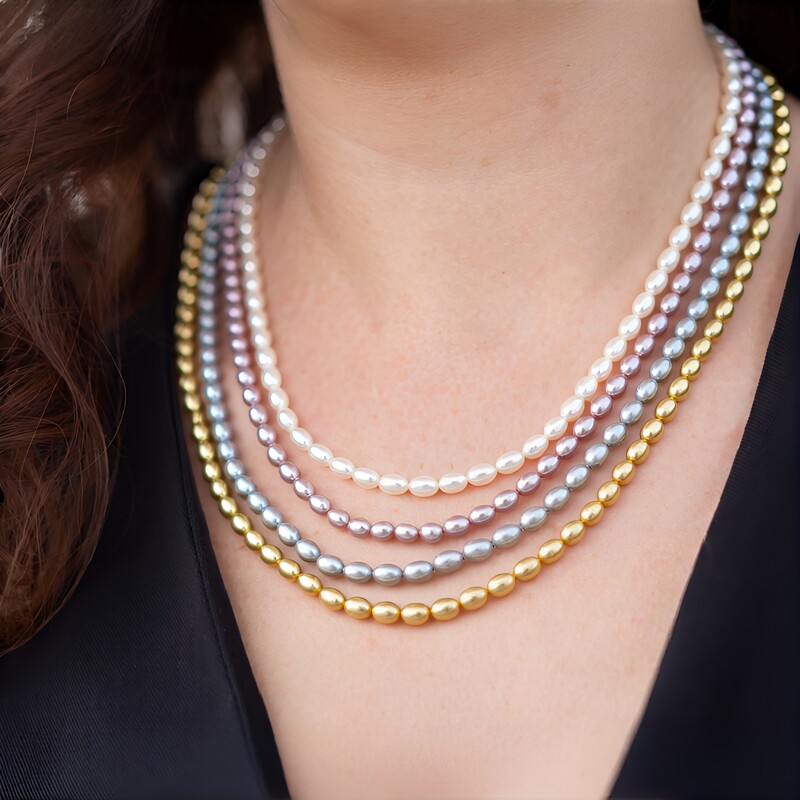 Süßwasserzuchtperlen-Silberhalskette (TPC)