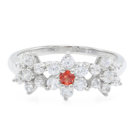 Anillo en plata con Zafiro Padparadscha