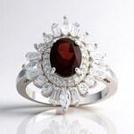 Anello in argento con Granato