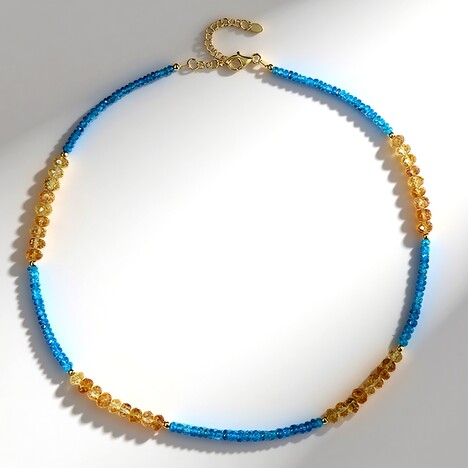 Collana in argento con Apatite Blu Neon