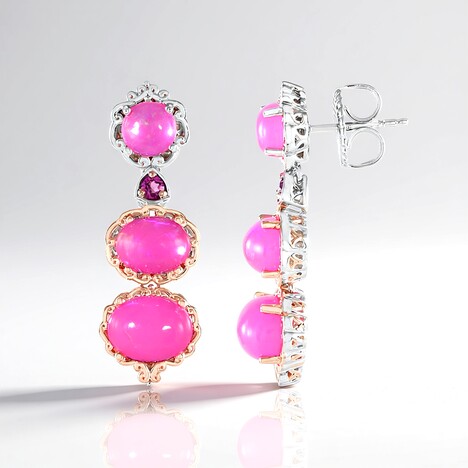 Orecchini in argento con Opale Rosa dell'Etiopia (Gems en Vogue)