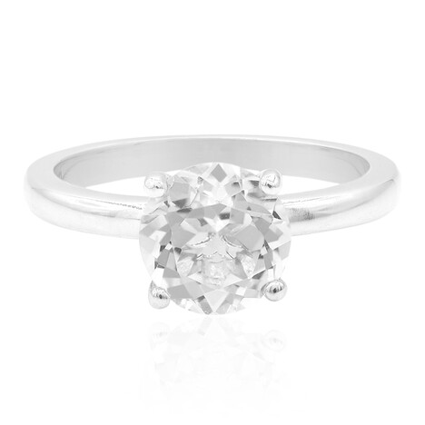 Anillo en plata con Topacio blanco