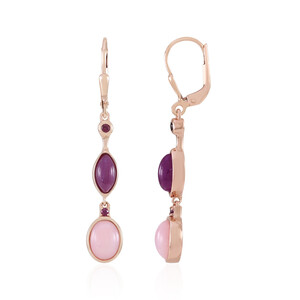 Boucles d'oreilles en argent et Opale rose (KM by Juwelo)