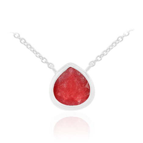 Collier en argent et Jade rouge