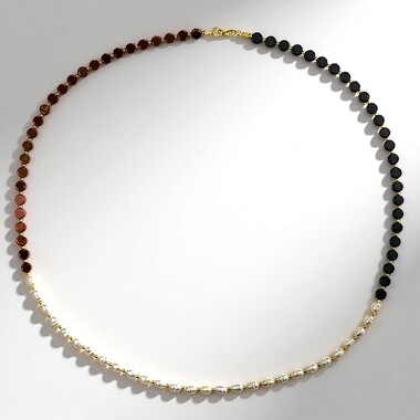 Collier en argent et Hématite noire (Riya)