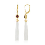 Boucles d'oreilles en argent et Calcédoine blanche (KM by Juwelo)
