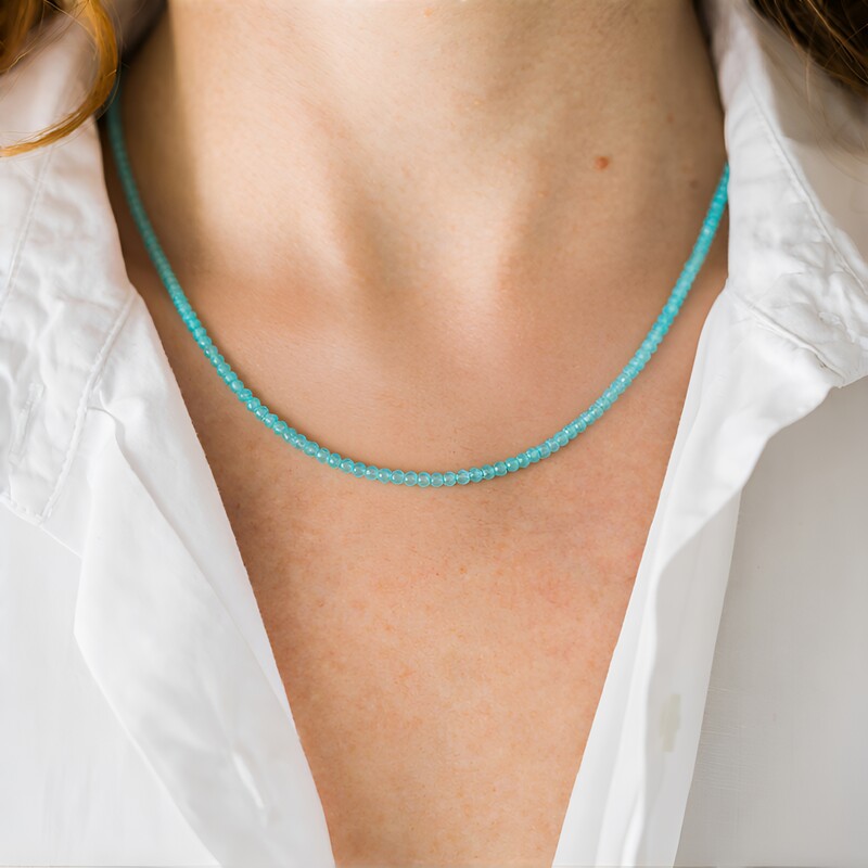 Collana in argento con Apatite Blu
