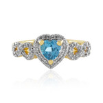 Swiss Blue Topaz Silver Ring (M de Luca)