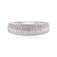 Pinkfarbener Saphir-Silberring