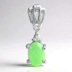 Ciondolo in argento con Crisoprasio Imperiale