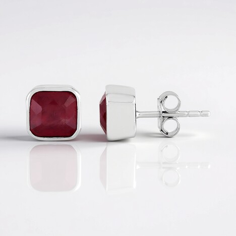 Orecchini in argento con Rubino Bemainty