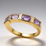 Anello in oro con Zaffiro Ceylon Porpora (non riscaldato)