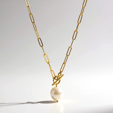 Collana in argento con Perla d'Acqua Dolce Bianca
