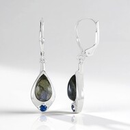 Blauer Maniry-Labradorit-Silberohrringe (KM by Juwelo)