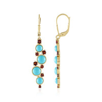 Boucles d'oreilles en argent et Turquoise Sleeping Beauty (KM by Juwelo)