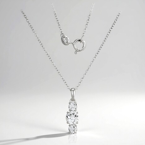 Collana in argento con Topazio Bianco