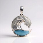 Pendentif en argent et Larimar