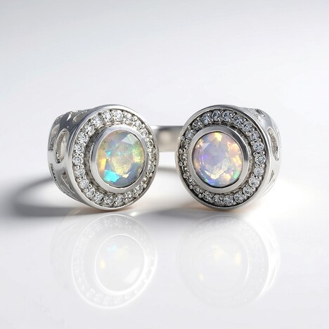 Anello in argento con Opale di Welo (Ornaments by de Melo)
