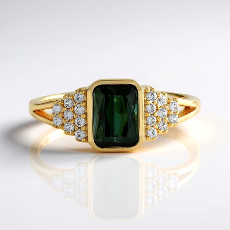 Anello in argento con Tormalina Verde di Benedito