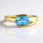 Bague en argent et Topaze bleu Suisse