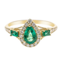 Gouden ring met een AAA Zambia smaragd