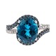 Gouden ring met een Londen-blauwe topaas