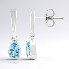 Orecchini in argento con Acquamarina Santa Maria