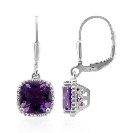 Boucles d'oreilles en argent et Améthyste