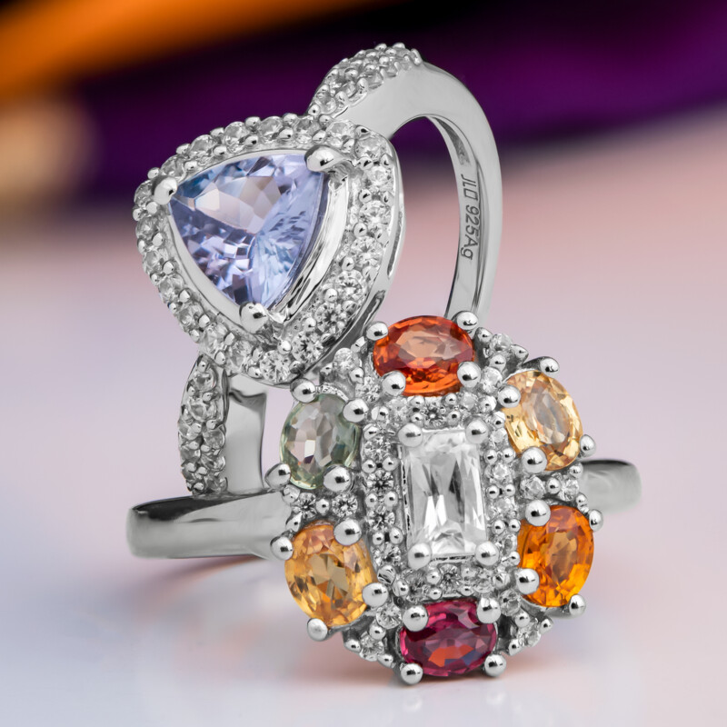 Anillo en plata con Tanzanita sin calentar