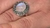 Bague en argent et Pierre de Lune arc-en-ciel (Annette classic)