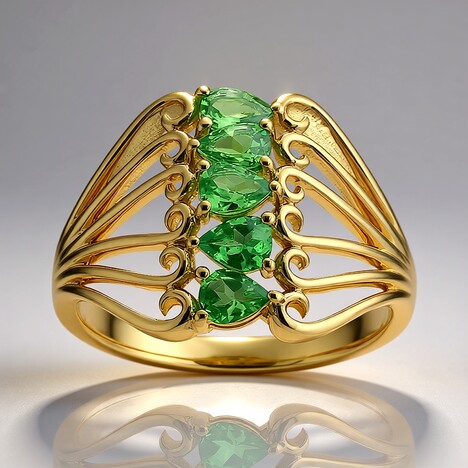 Anello in oro con Tsavorite AAA del Kenia