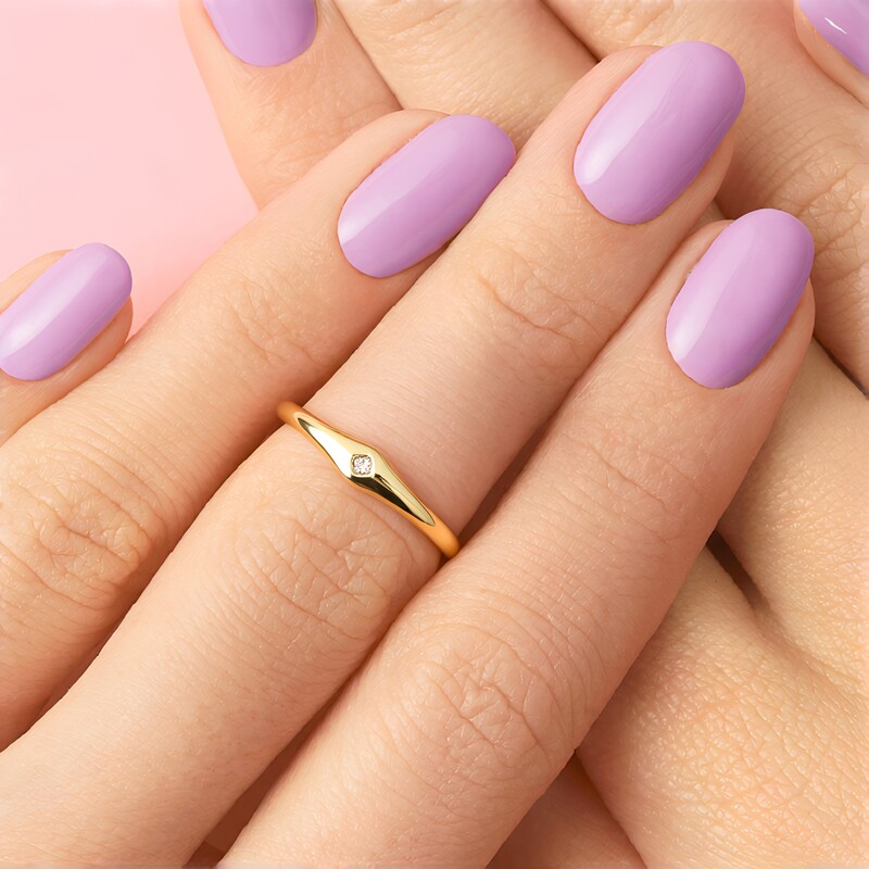 Anello in oro con Diamante Champagne I2 (de Melo Gold)