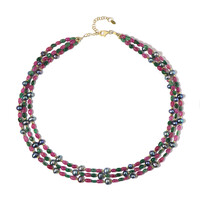 Collar en plata con Perla freshwater negra (Riya)