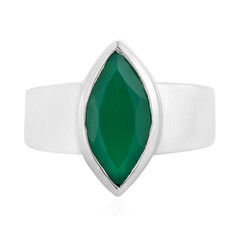 Anello in argento con Onice Verde