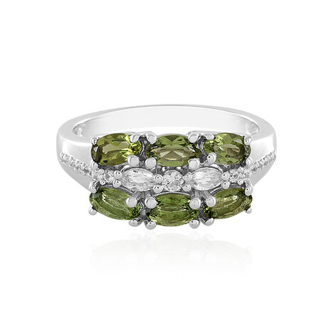Moldavite Silver Ring