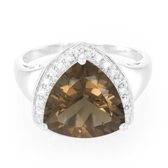 Bague en argent et Quartz fumé