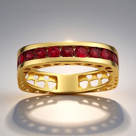 Anello in oro con Spinello Rosso (Ornaments by de Melo)