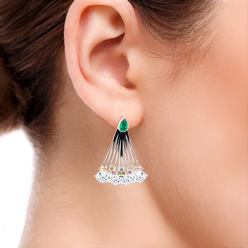 Edelstein-Silberohrringe (SAELOCANA)