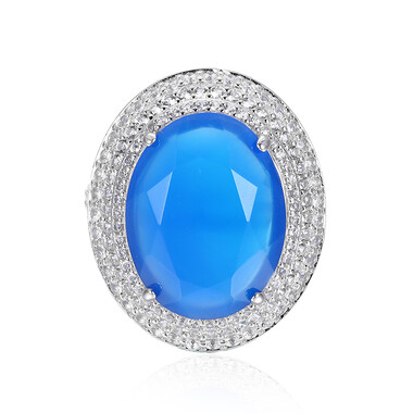 Blauer Achat-Silberring