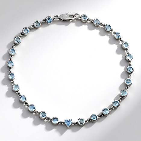 Bracelet en argent et Aigue-marine du Brésil