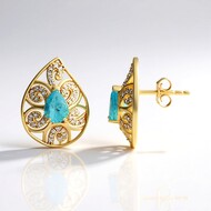 Pendientes en plata con Apatita azul